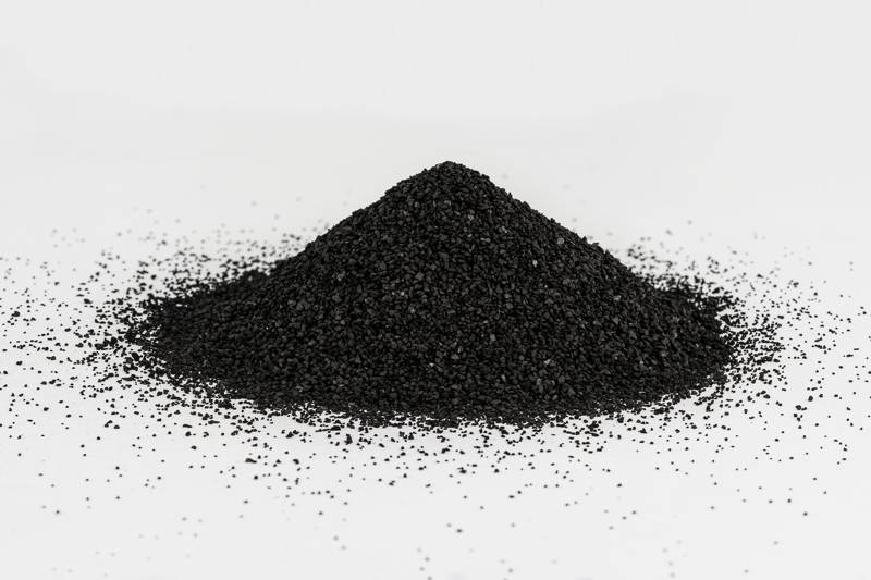 pile of activated carbon