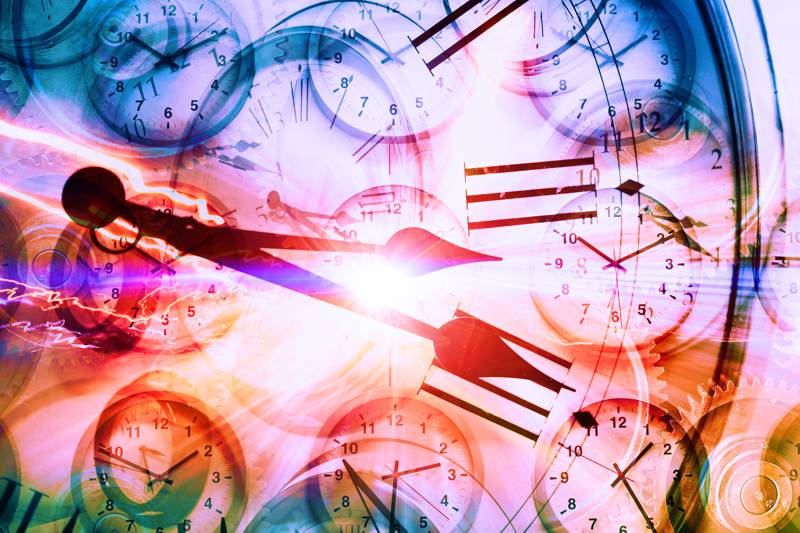 image of lots of overlapping clocks