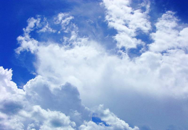 dramatic clouds and blue sky