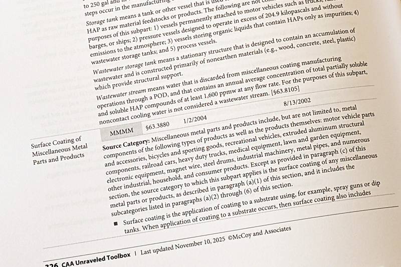 some NESHAP definitions